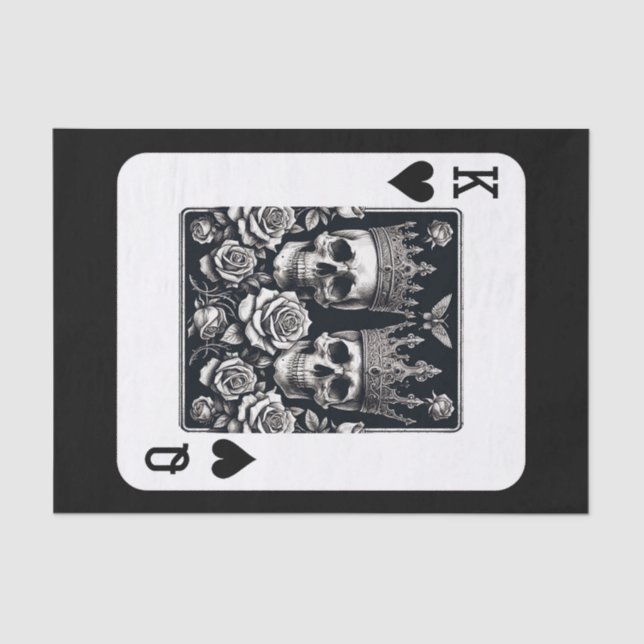 Königliche Königin & Königin der Herzen Skulls & R Seidenpapier (Vorderseite)