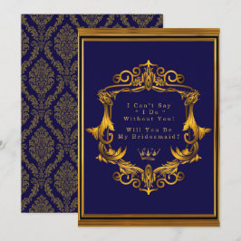 Königliche Krone Blühe du meine Brautjungfrau sein Einladung