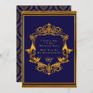 Königliche Krone Blühe du meine Brautjungfrau sein Einladung