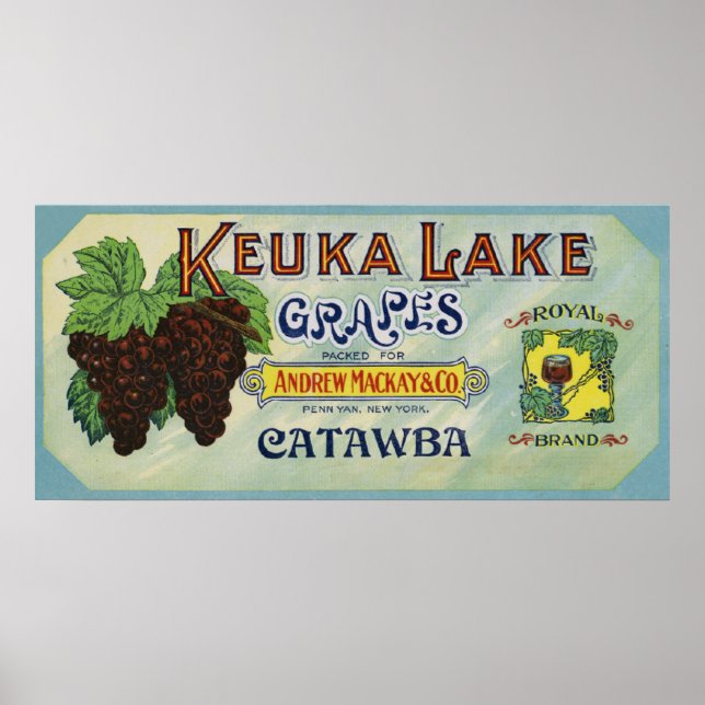 Königliche Marke Keuka Weinkeller Poster (Vorne)