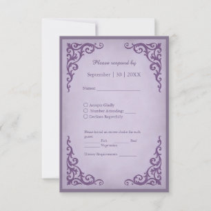 Königliche mittelalterliche Vintage-Schriftrolle H RSVP Karte