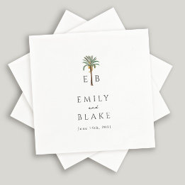 Königliche Palmen Tropical Classic Monogramm Hochz Serviette
