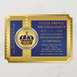 Königliche Prinz-Birthday-Party Einladung