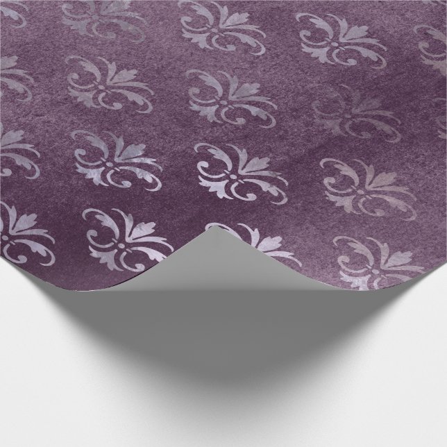 Königliche Prinzessin Amethyst Lila Fleur-de-lis Geschenkpapier (Ecke)