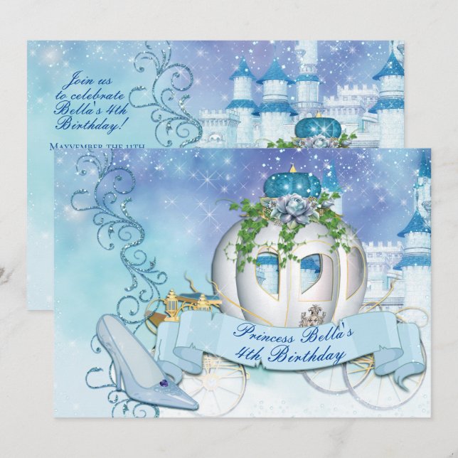 Königliche Prinzessin Aschenputtel Invitations Einladung (Vorne/Hinten)