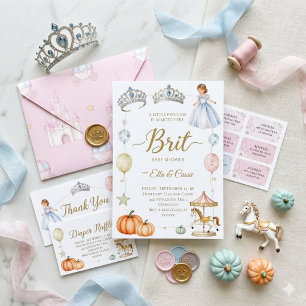 Königliche Prinzessin-Baby-Shower-Einladung, Rosa Einladung