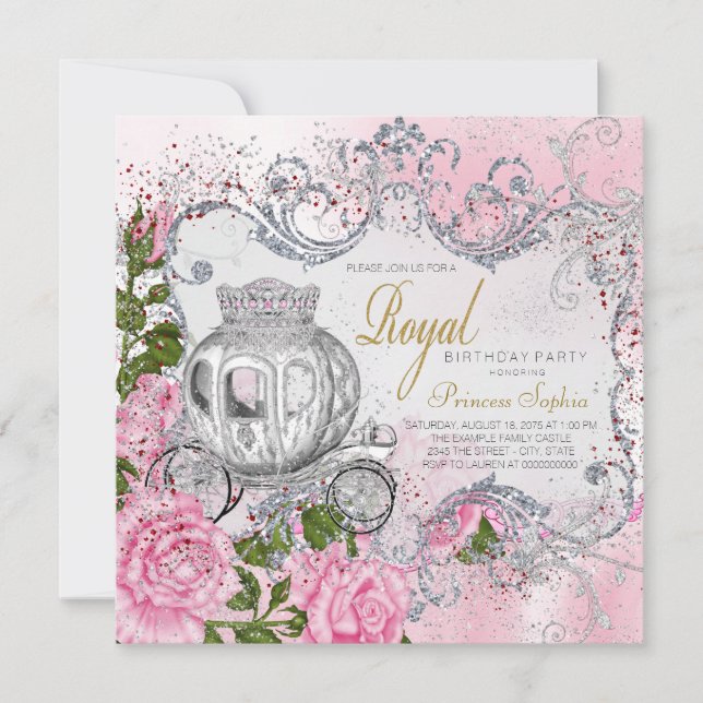 Königliche Prinzessin Birthday Party Einladung (Vorderseite)