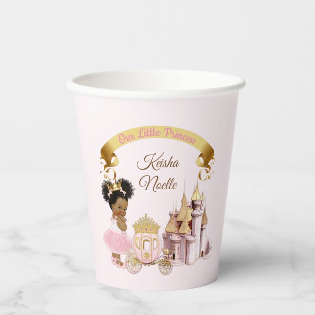 Königliche Prinzessin Burg Beförderung Pink Gold G Pappbecher (Vorderseite)