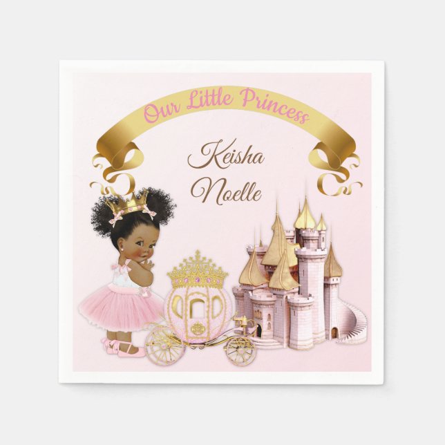 Königliche Prinzessin Burg Beförderung Pink Gold G Serviette (Vorderseite)