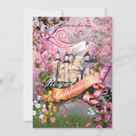 Königliche Prinzessin Unicorn Geburtstagsparty Ein Einladung