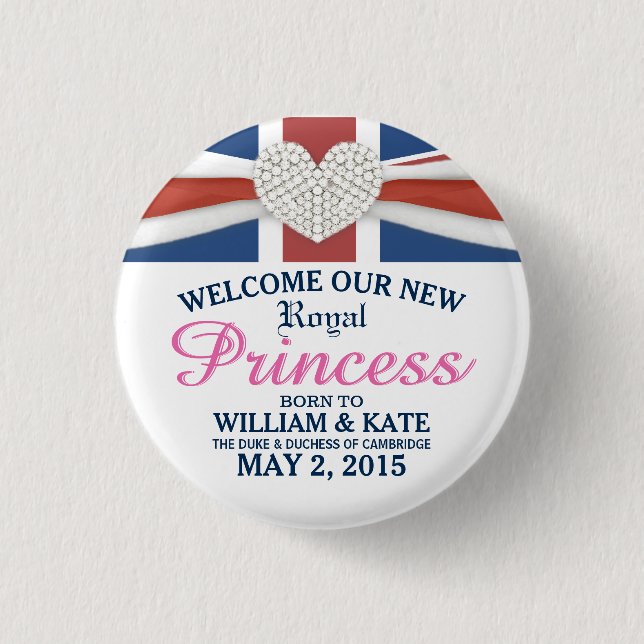 Königliche Prinzessin William u. Kate Button (Vorderseite)