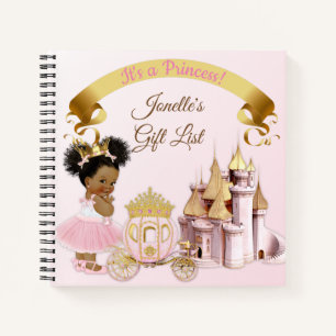 Königliche Prinzessinnen-Schloss-Kutsche Rosa Gold Notizbuch
