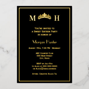Königliche Prinzessinnen-Tiara #3 Sweet Sixteen Fo Folien Feiertagskarte