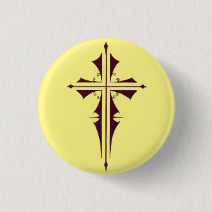 Königliche Purpur-Christuskreuz-Kunst Button