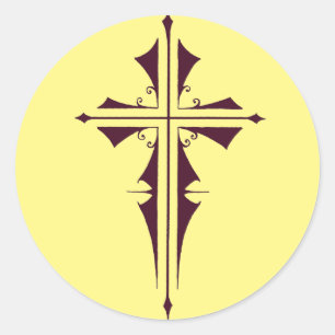 Königliche Purpurkreuz-Kunst Christi Runder Aufkleber