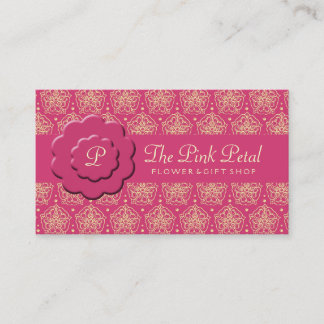 Königliche rosa Blumen Visitenkarte