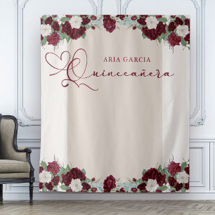Königliche Rose Burgund Rote Flora Wandteppich