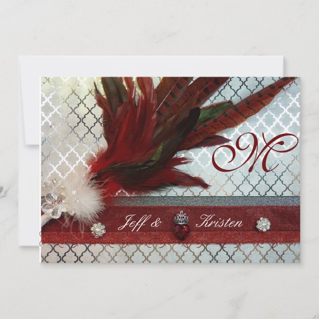 Königliche rote Hochzeits-Einladung Einladung (Vorderseite)