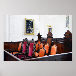 Königliche Sitzplätze im Dom zu Aarhus, Dänemark Poster