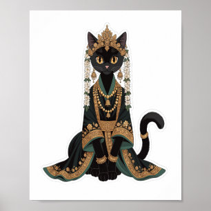 Königliche Smaragd-Katzen-Kaiserin Wandkunstposter Poster