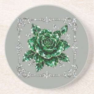 Königliche Smaragd-Kristall-Blumenkollektion Getränkeuntersetzer