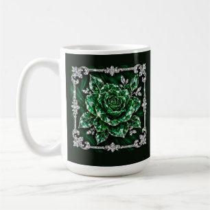 Königliche Smaragd-Kristall-Blumenkollektion Kaffeetasse