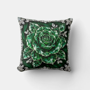 Königliche Smaragd-Kristall-Blumenkollektion Kissen