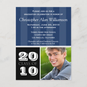 Königliche Streifen-Abschluss-Mitteilung (Marine) Einladungspostkarte