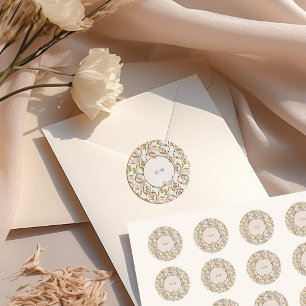 Königliche viktorianische elegante Blumenhochzeit Runder Aufkleber