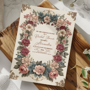 Königliche viktorianische fantastische Floral-Brau Einladung
