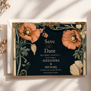 Königliche viktorianische Hochzeits-Whimsical-Flor Save The Date