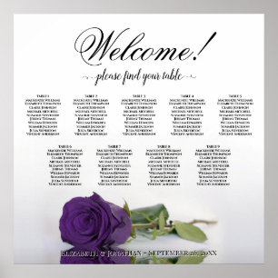 Königliche Violette Rose 9-Tisch-Hochzeits-Sitzpla Poster