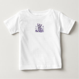 Königliche Violette Verzierte Kitten-Fantasie Baby T-shirt