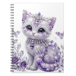 Königliche Violette Verzierte Kitten-Fantasie Notizblock