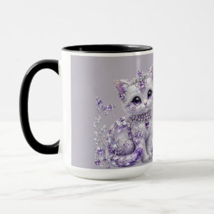 Königliche Violette Verzierte Kitten-Fantasie Tasse
