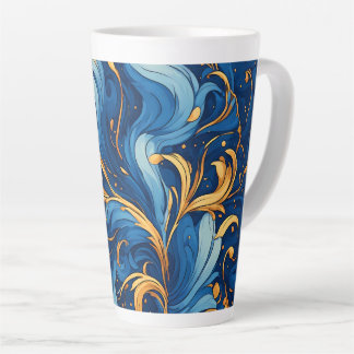 Königliche Wellen der Launen Strudel aus Blau und Milchtasse