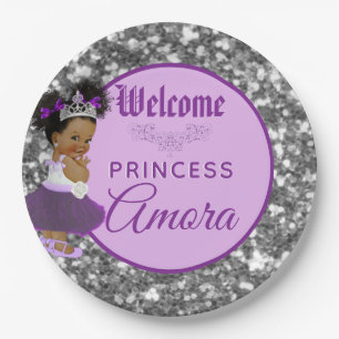 Königlicher afrikanischer lila Princess  silberne Pappteller