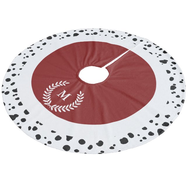 Königlicher Art-Rot-u. Fleece Weihnachtsbaumdecke (Schrägansicht)