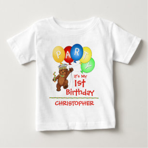Königlicher Bärn-1. Geburtstags-Party-Gewohnheit Baby T-shirt