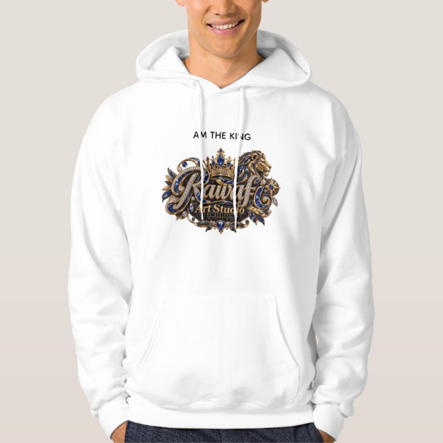 Königlicher blauer Löwe Luxus-Wappen Hoodie (Vorderseite)