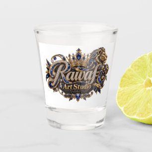 Königlicher blauer Löwe Luxus-Wappen Schnapsglas