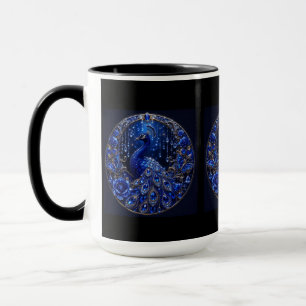Königlicher Blaupfau Kristall Glamour Tasse