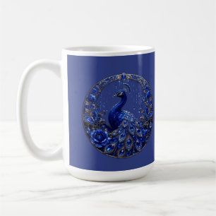 Königlicher Blaupfau Kristallglamour Kaffeetasse