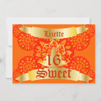 Königlicher Blumenschmetterling 16. Geburtstag - Einladung