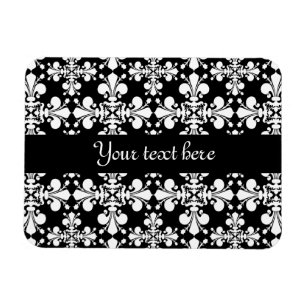 Königlicher Damast Schwarzweiss Magnet