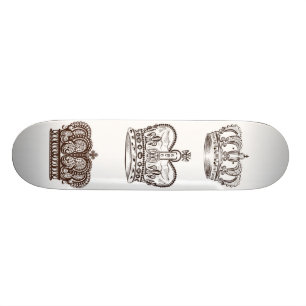 Königlicher Entwurf mit Krone in der Vintagen Art Skateboard