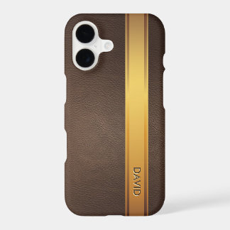 Königlicher Goldstreifen-Name-Leder-Hintergrund