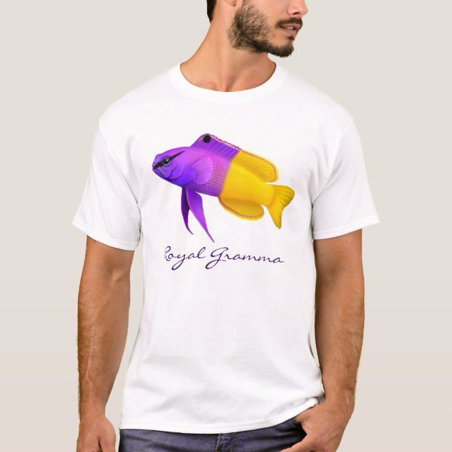 Königlicher Gramma Basslet Riff-Fisch-T - Shirt (Vorderseite)