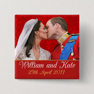 Königlicher Hochzeits-Kuss Williams und Kate Button