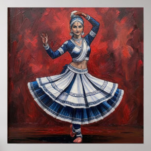 Königlicher Kathak-Mudra-Klassischer Tanz-Erbe-Kun Poster